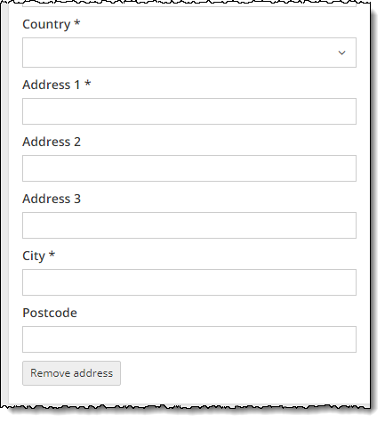 Enter user address fields.
